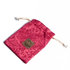 China New-launched Chinese-style elegant customized handmade red satin drawstring jewelry gift packaging pouch manufacturer