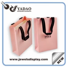 China Pink shopping jewelry paper bag for jewelry store manufacturer