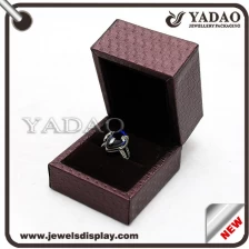 China Popular customizable jewelry leatherette plastic display box with obvious beautiful lines and logo printed manufacturer