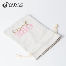 China Popular customized linen pouch design for high end fine jewelry package with logo printed. manufacturer