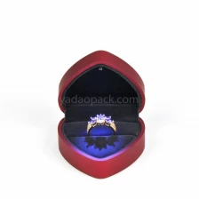 China Red heart shape LED light plastic box for jewelry series with magnetic lid manufacturer