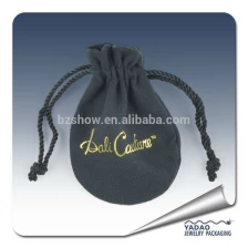 China Rounded edge bottom custome velvet jewelry pouch with logo printed manufacturer