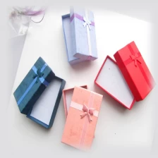 China Simple cheap colorful paper gift box with separate lid and bow-knot wholesale manufacturer