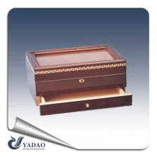 China Special lib with strip frame wooden lacquer jewelry box with drawer for ring pendant packaging manufacturer