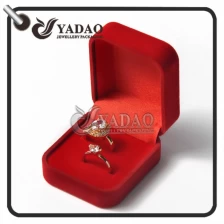 China Velvet couple ring box  of several different colors for silver ring and engagement ring. manufacturer