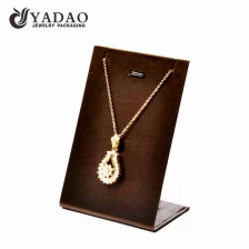 China Vertical type steel necklace display stands covered with leatherette/velvet; with pocket for chain; with customized service. manufacturer