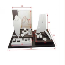 China Wholesale China factory custom wood jewellery exhibitor organizer for shop counter and store window leather manufacturer