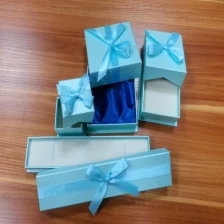 China Wholesale High Quality Magnetic Folding Paper Box Blue Color Paper Jewelry Packing Box with Ribbon manufacturer