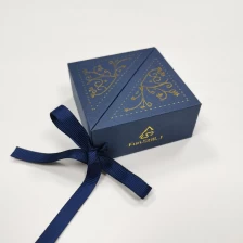 China Yadao Custom logo triangle blue ring packaging box jewelry manufacturer