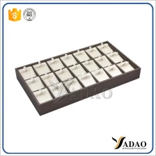 China Yadao custom designable wonderful hand-making stackable mdf+pu leather jewelry display tray for earrings manufacturer