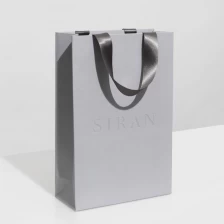 China Yadao gray color shopping paper bag customized kraft paper bag cloths packagings bag with brand logo printing manufacturer
