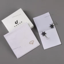 China Yadao handmade velvet pouch in beautiful white color for jewelry packaging with flip lid and stitching around manufacturer