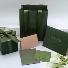 China Yadao jewelry packaging set paper box with sponge insert green printing finished for the paper bag and card manufacturer