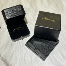 China Yadao luxury plastic box with golden snap closure customized crocodile texture leatherette paper finished with client's brand logo printing manufacturer