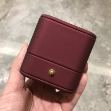 ประเทศจีน luxury plastic packaging box velvet insert ring slot box in customized red PU finished ผู้ผลิต