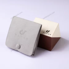 China Yadao square gusset jewelry pouch microfiber packaging bag button snap pouch with free debossed logo manufacturer