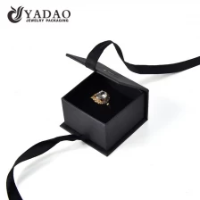 China Yadao wholesale paper box black jewelry packaging sponge insert box with ribbon bow knot closure manufacturer