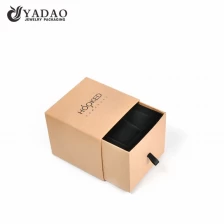 China Yellowish cardboard jewellery box drawer style with black pillow insert manufacturer