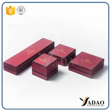 China adorable double color decorated leatherette paper velvet palstic box set for rings/earrings/pendant,etc. manufacturer
