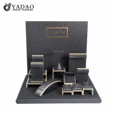 China brand jewelry display set wooden displays coated with pu leather for jewelry window counter manufacturer