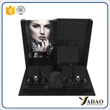 China classical customize black acrylic jewelry display window jewelry counter display rings earrings pendants acrylic display manufacturer