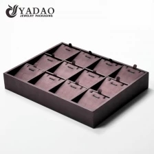 China collective flexible cleverish reasonable design suitable size mdf+velvet/pu paper display trays can be for pendant ring earring manufacturer
