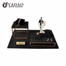 China compact delicate simple but luxury dark color metal elements wedding window display sets manufacturer