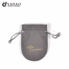 China custom drawstring microfiber jewelry pouch bag packaging pouch with hot stamping logo  manufacturer