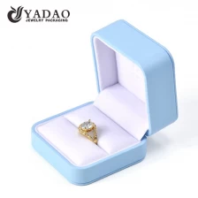 China customize round corner plastic jewelry box pu leather box slot ring box gift packaging box manufacturer