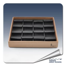 China fashionable pu leather cover stackable jewelry earring display tray manufacturer