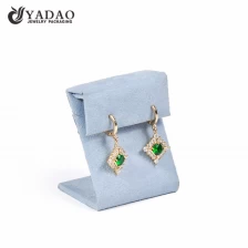 China flap lid metal earring display stand holder coated with microfiber jewelry display props manufacturer