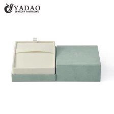 China high end paper jewelry box cardboard packaging pendant box earring box suede cover  manufacturer