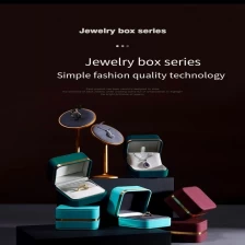 China Caixa de jóias de jóias de jóias de ouro de alta qualidade caixa de embalagem de jóias de placas PU estoques de caixa de jóias de couro fabricante
