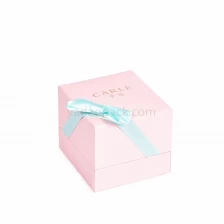 China jewelry box with ribbon custom color pink box manufacturer