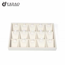 China jewelry store counter display tray stackable wooden display tray pendant earring display tray  manufacturer