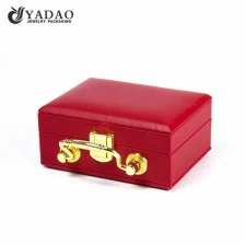 China lockable leatherette jewelry organizer jewelry set box customize with logo printed manufacturer