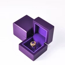 China luxurious purple wooden  box with velvet surrounded for Christmas gift manufacturer
