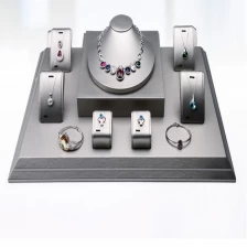 China Luxo PU couro de madeira mostra de exibição de exibição de exposição de jóias para joalheria fabricante