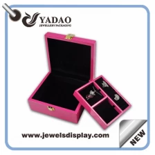 China made in China wholesale custom logo lacquered jewelry boxes MDF wooden jewelry boxes large jewelry storage box for earrings, necklaces, rings manufacturer