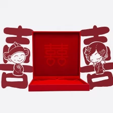 China ready to ship Chinese traditional elements festive wedding gold jewelry set combination red packaging box manufacturer