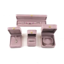 China suede plastic box jewelry packaging box gift jewellery box set manufacturer
