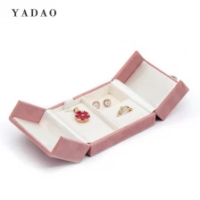 Κίνα βελούδο καλυμμένο ροζ glils gfit συσκευασία κοσμήματα δαχτυλίδι κολιέ κουτί χειροποίητο έτοιμο για αποστολή μικρού moq κατασκευαστής