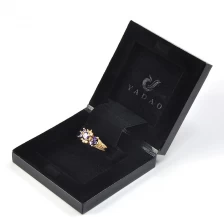 China yadao high end ring gift box black jewelry packaging box manufacturer