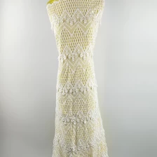 China GroßhandelsPartei-Abendkleid-Hochzeits-Kleid-Blume 3d stickte Spitze-Gewebe Hersteller