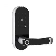 porcelana China Fingerprint Electronic Handle Lock TTLOCK Smart Home Door Lock Biometric Password Lock For Wooden Door With Card Reader fabricante