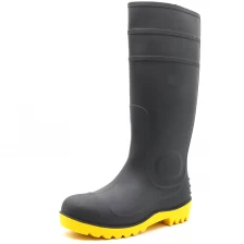 China 106-4 CE verified anti slip waterproof construction PVC safety rain boots steel toe manufacturer