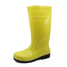 porcelana 107-1 botas de lluvia de seguridad de pvc de purpurina resistentes al ácido de aceite amarillo fabricante