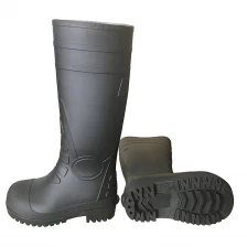 Çin 108-3 en çok satan siyah çelik ayak yağmur botları üretici firma