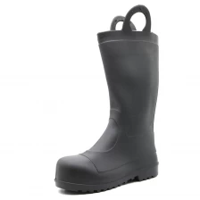 Çin 110 Siyah Su Geçirmez Kayma Çelik Toe Orta Plaka PVC Güvenlik Yağmur Botları Kolları ile üretici firma
