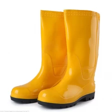 Cina Stivali da pioggia di sicurezza 110Y gialli in acciaio lucido per uomo produttore